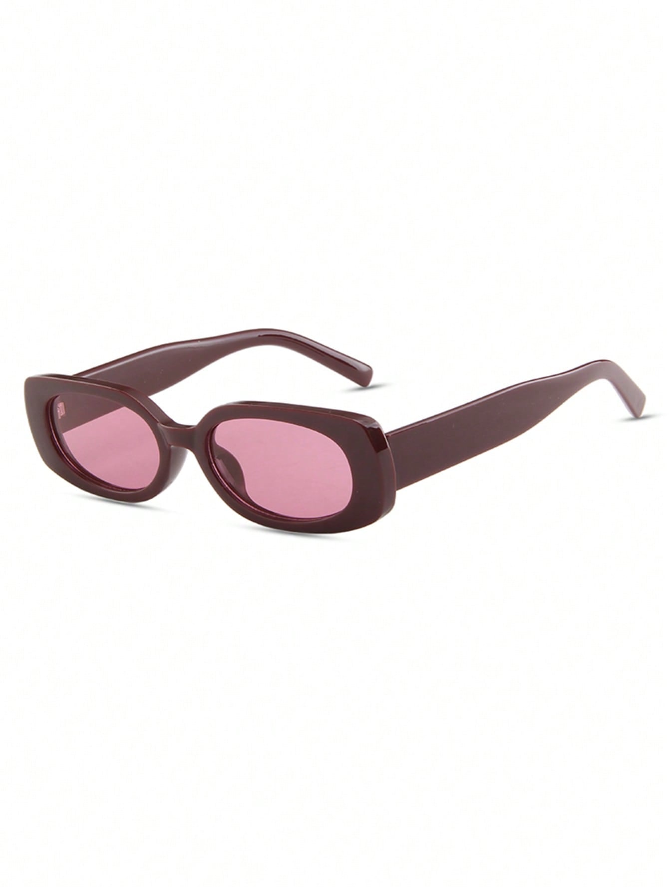 Retro Burgundy Oval Small Frame Fashion Glasses