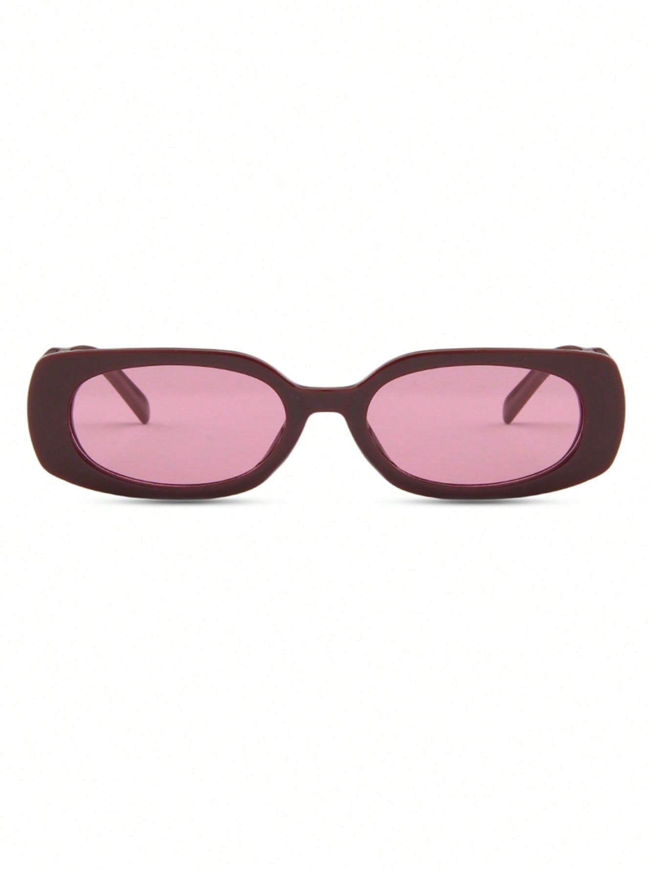 Retro Burgundy Oval Small Frame Fashion Glasses