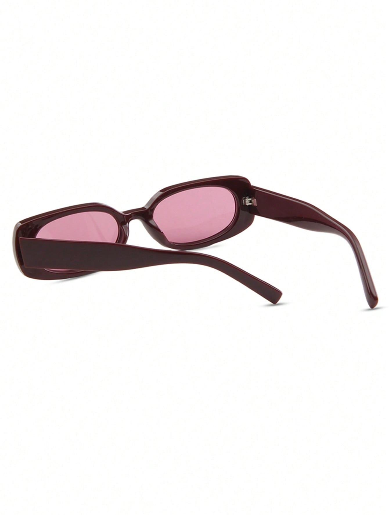 Retro Burgundy Oval Small Frame Fashion Glasses