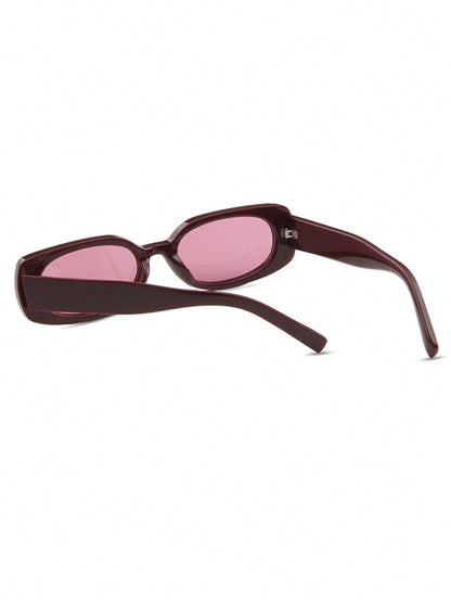 Retro Burgundy Oval Small Frame Fashion Glasses