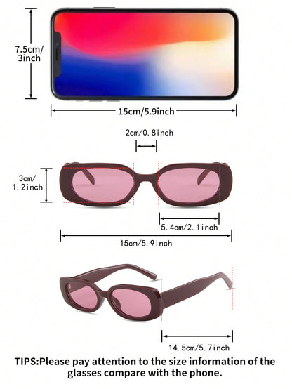 Retro Burgundy Oval Small Frame Fashion Glasses