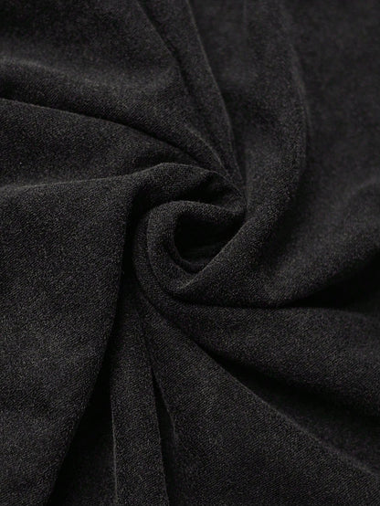 EMRG Men Dark Grey Slogan Drop Shoulder Top