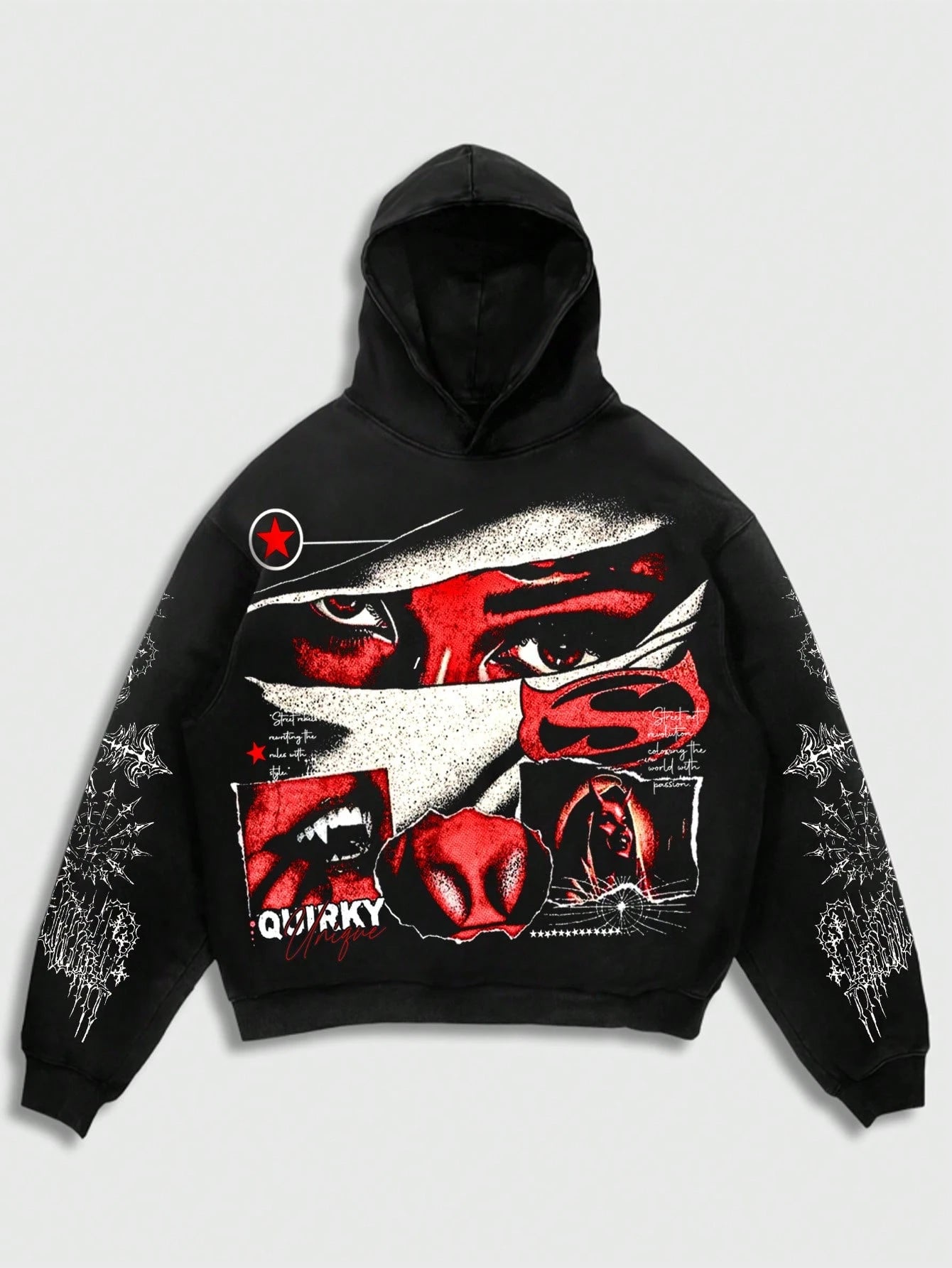 Men's Eye Graphic Print Short Hoodie