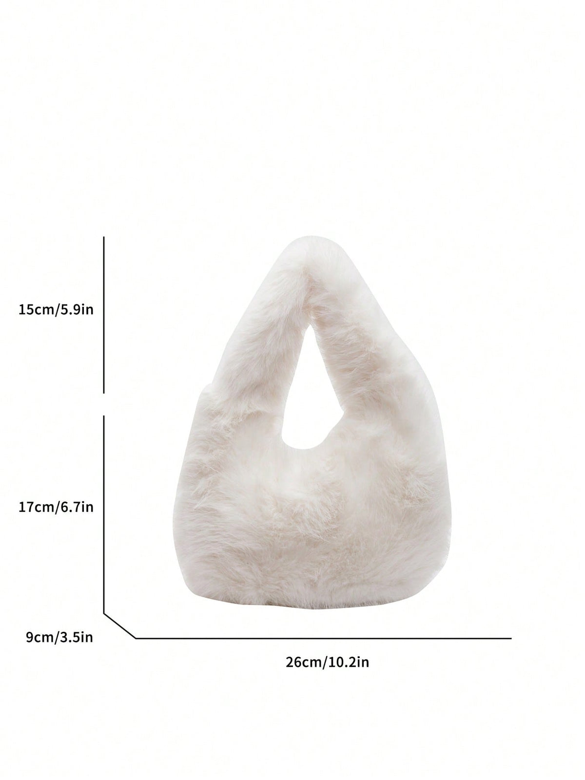 Fashionable Y-Shaped Plush Tote Bag Cute Winter Handbag