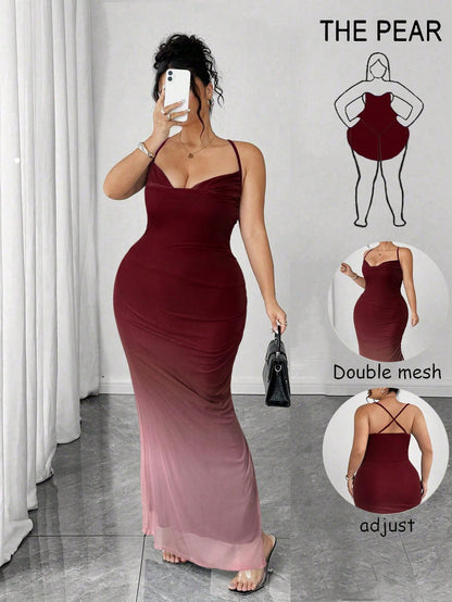 Multicolor All Over Print Spaghetti Strap Bodycon Midi Dress