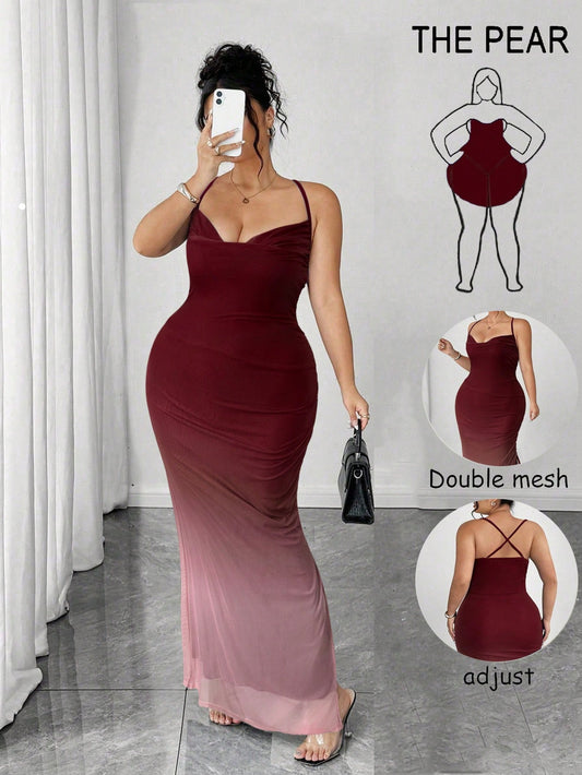 Multicolor All Over Print Spaghetti Strap Bodycon Midi Dress