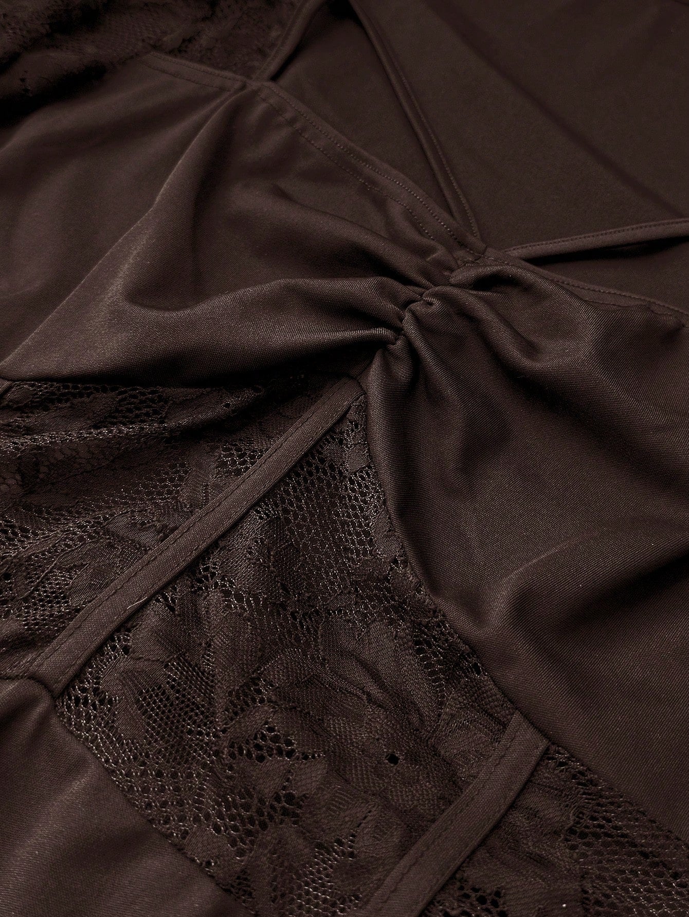 Brown Sweetheart Neck A-Line Knee Length Dress