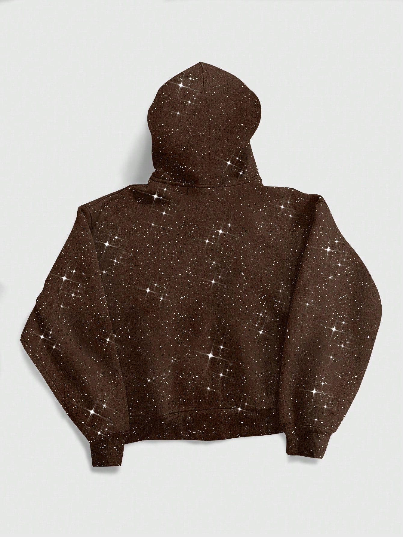 Men's Shiny Gothic Print Zip-Front Y2K Long Sleeve Hoodie