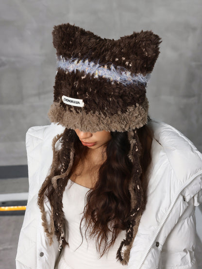 Handmade Y2K Cat Ear Jellyfish Knitted Beanie Hat