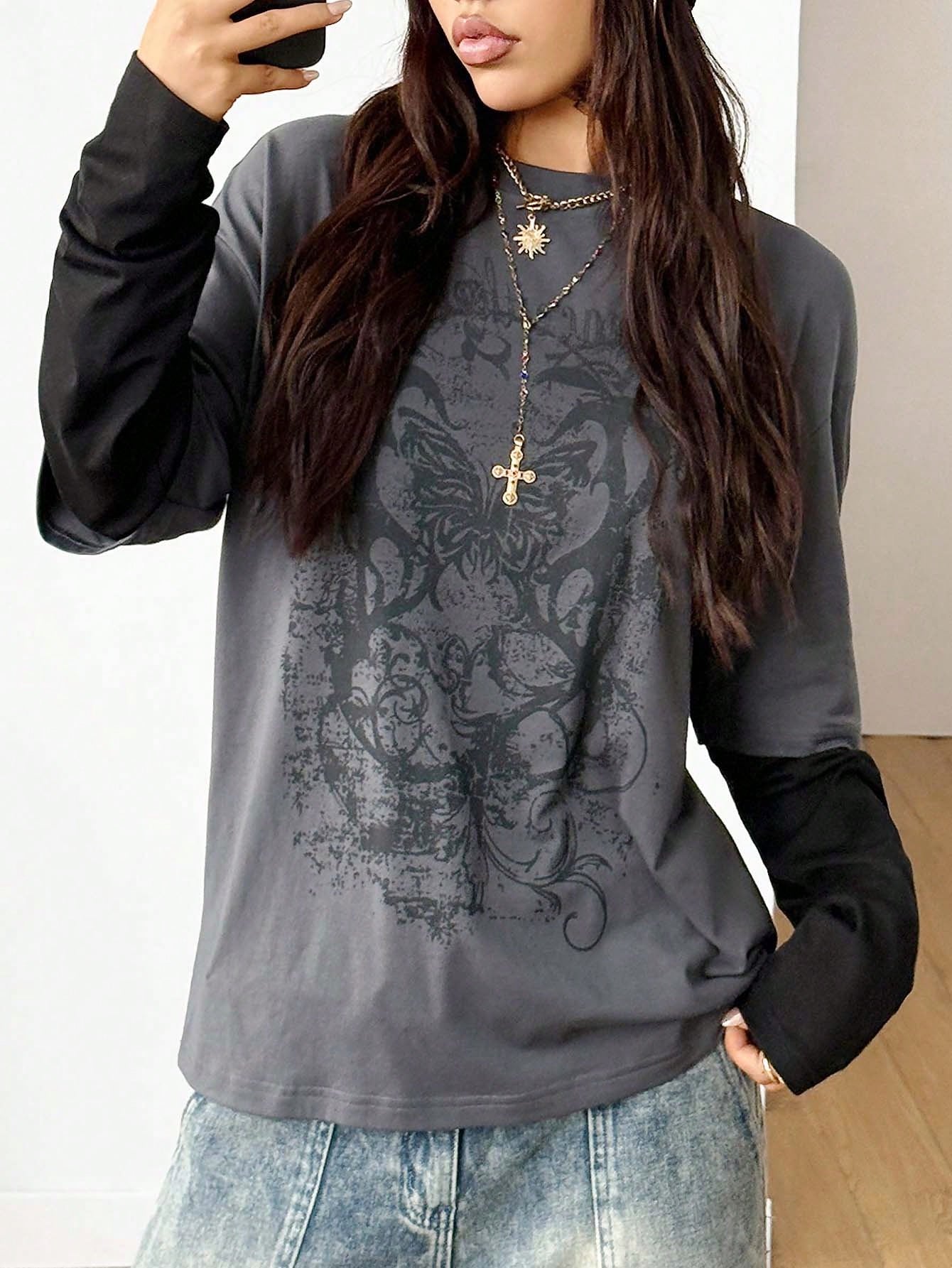 Y2K Grunge Oversized Long Sleeve Tee