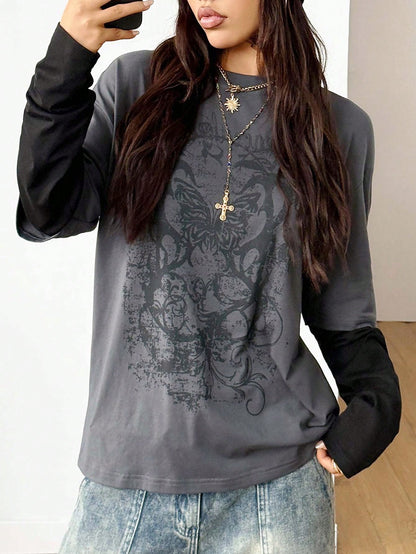 Y2K Grunge Oversized Long Sleeve Tee