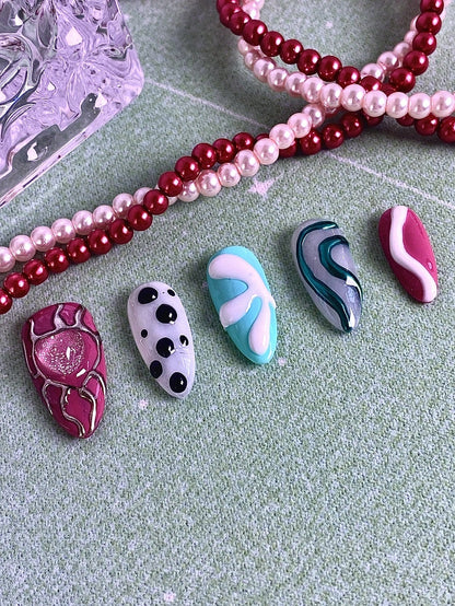 Pink & Blue Gradient Glitter Press-On Nails
