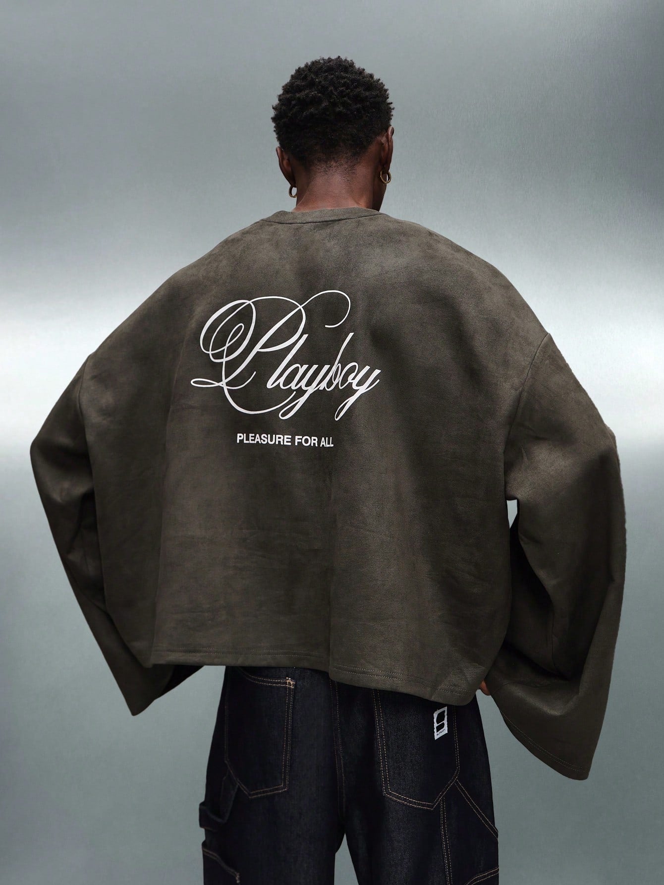 PLAYBOY X SUMWON Oversized Crop Long Sleeve Tee