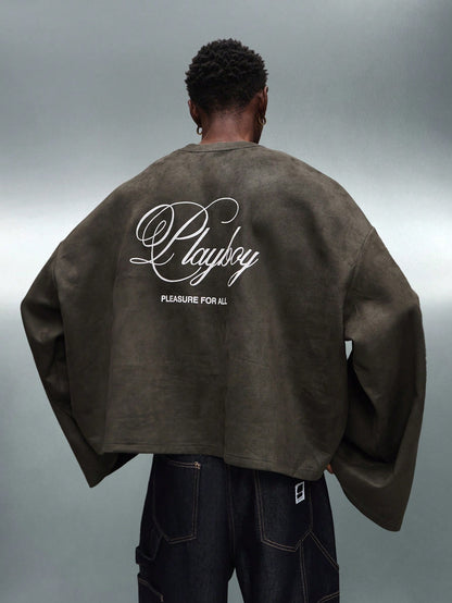 PLAYBOY X SUMWON Oversized Crop Long Sleeve Tee