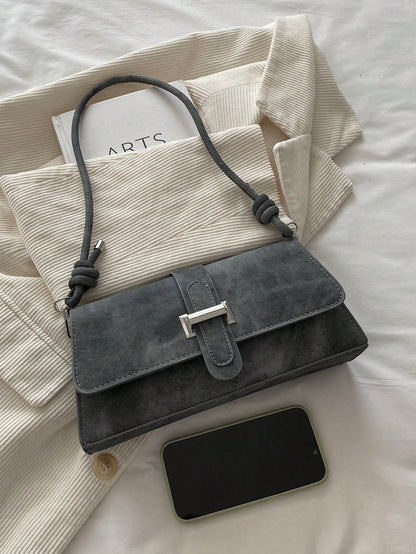 Elegant Metal Decor Shoulder Handbag for Work & Party