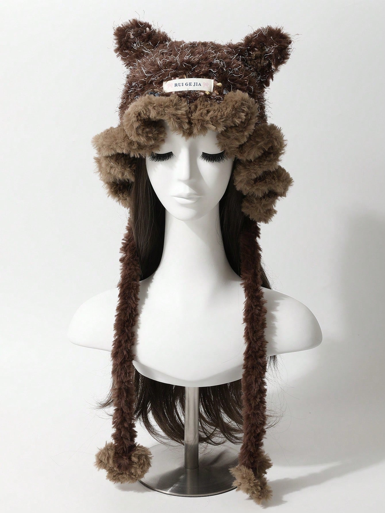 Handmade Knitted Bear Ear Y2K Beanie Hat
