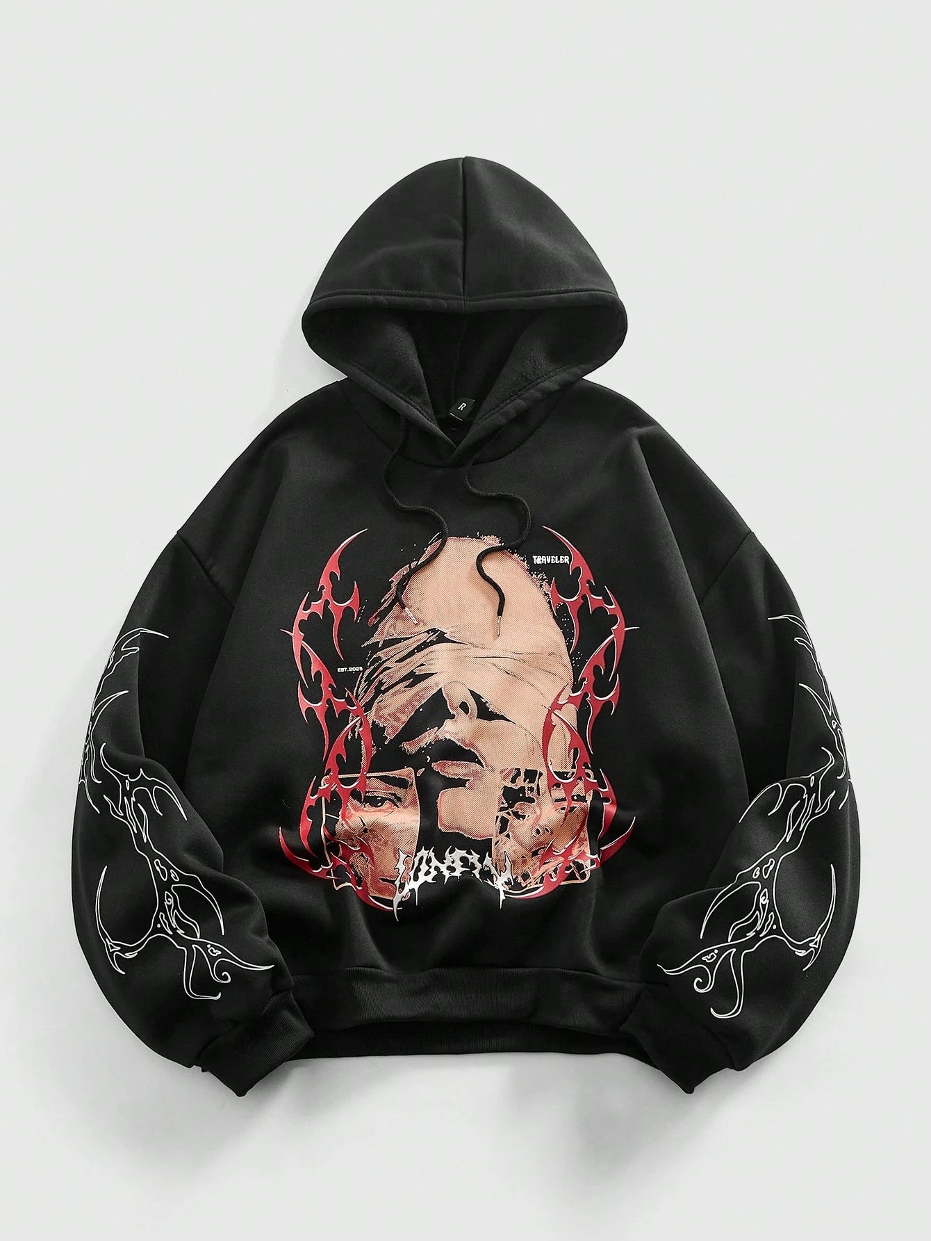Men Streetwear Graphic Print Hoodie