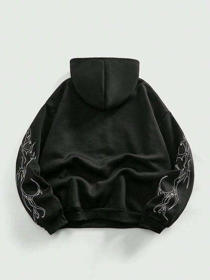 Men Streetwear Graphic Print Hoodie