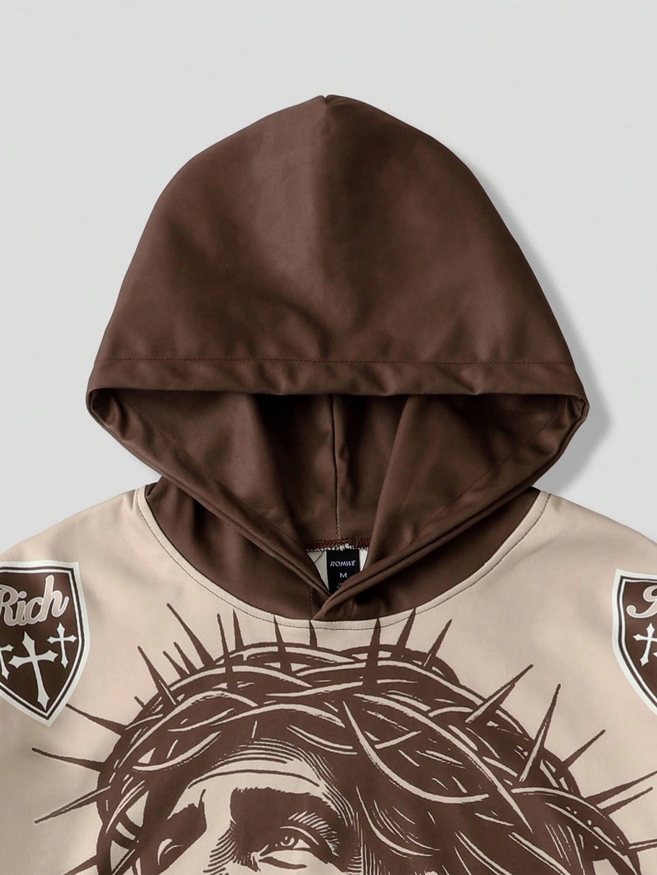 Men's Jesus Print Loose Fit Hoodie