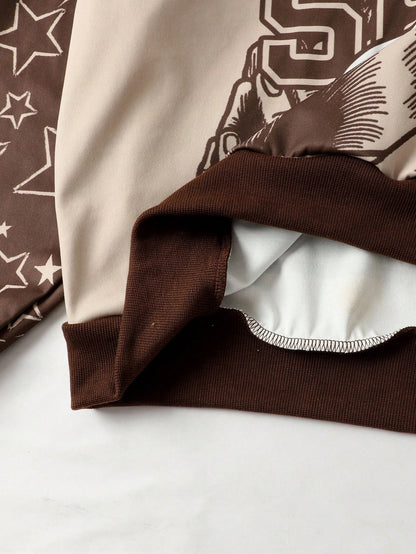 Men's Jesus Print Loose Fit Hoodie