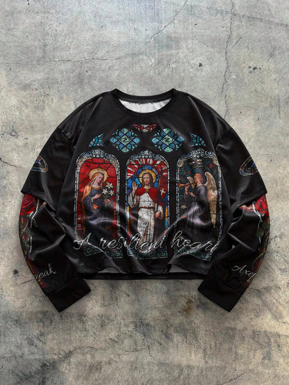 Men  Casual Streetwear Long Sleeve T-Shirt