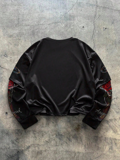 Men  Casual Streetwear Long Sleeve T-Shirt