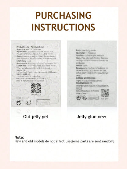 24pcs 3D Floral & Gold Water Drop Almond Press-On Nails