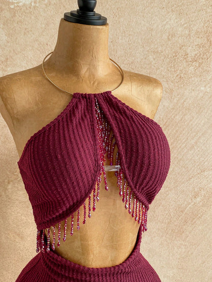 Women's Sexy Halter Knit Mini Dress