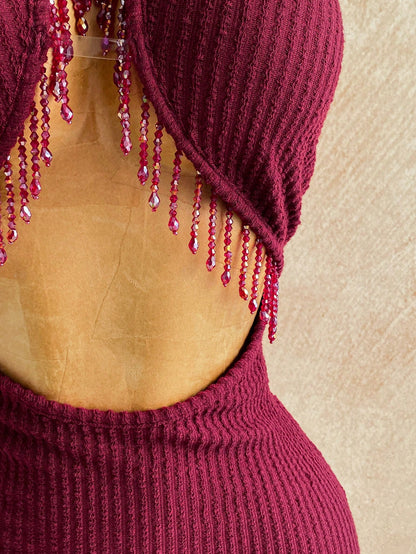 Women's Sexy Halter Knit Mini Dress