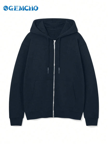 Women's Gray Patchwork Fur Zip Hoodie