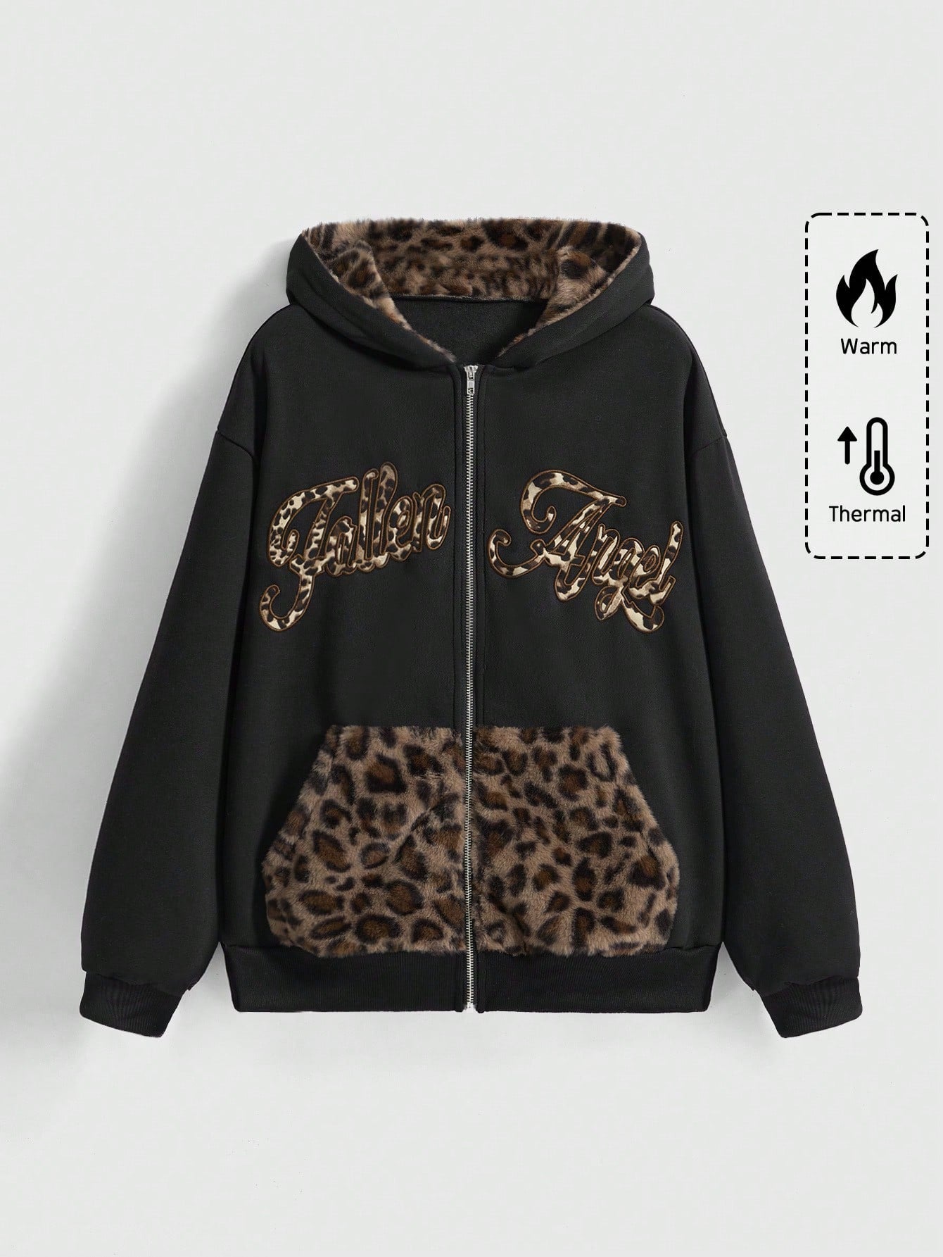 Plus Leopard Goth Grunge Sweatshirt