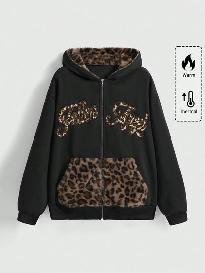 Plus Leopard Goth Grunge Sweatshirt