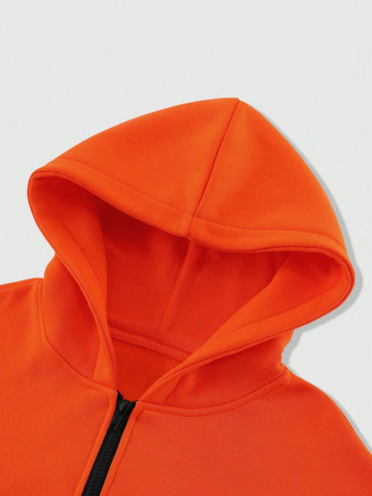 Men's Letter Print Y2K Zip-Up Streetwear Hoodie
