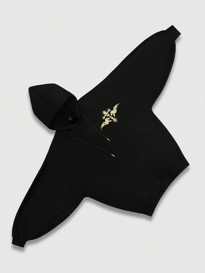 Black Oversized Gothic Batwing Hoodie