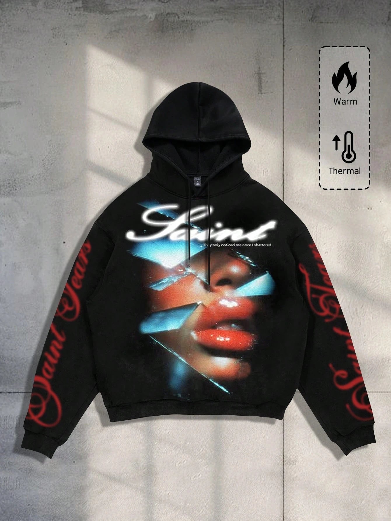 Men's Graphic Letter Drawstring Hoodie