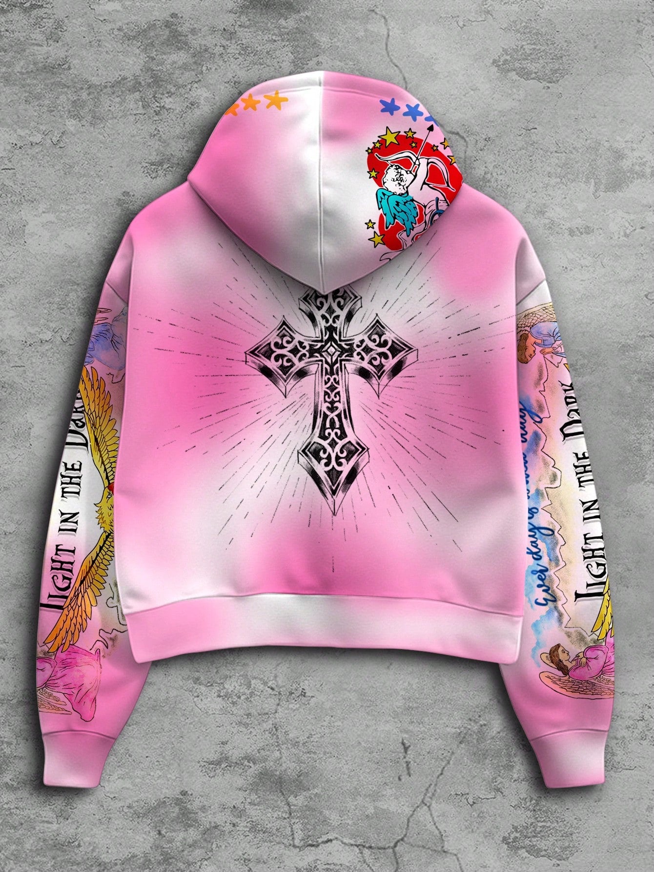 Men's Anime Tie-Dye Zip-Up Hoodie