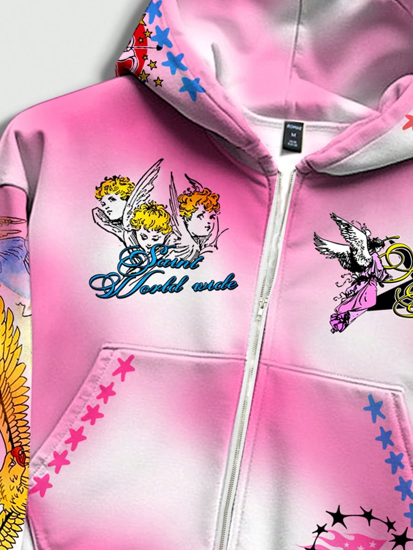 Men's Anime Tie-Dye Zip-Up Hoodie