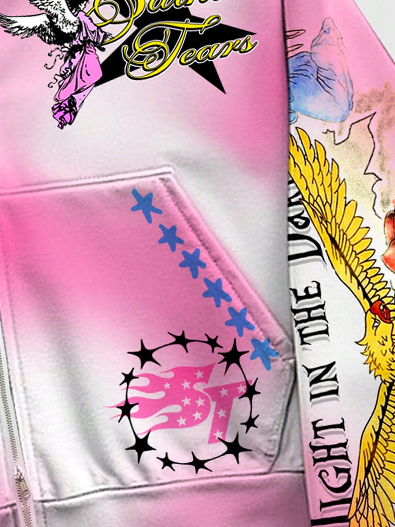 Men's Anime Tie-Dye Zip-Up Hoodie