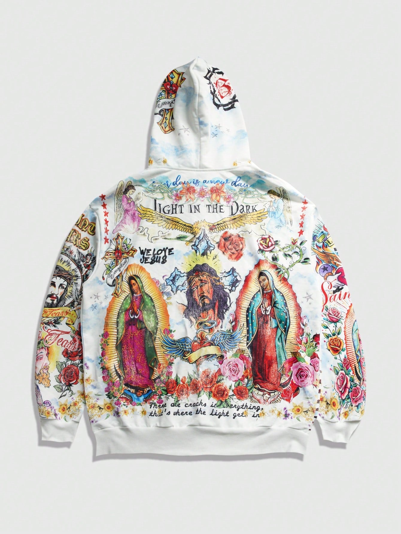ROMWE Men Street Life Zip-Up Graphic Hoodie