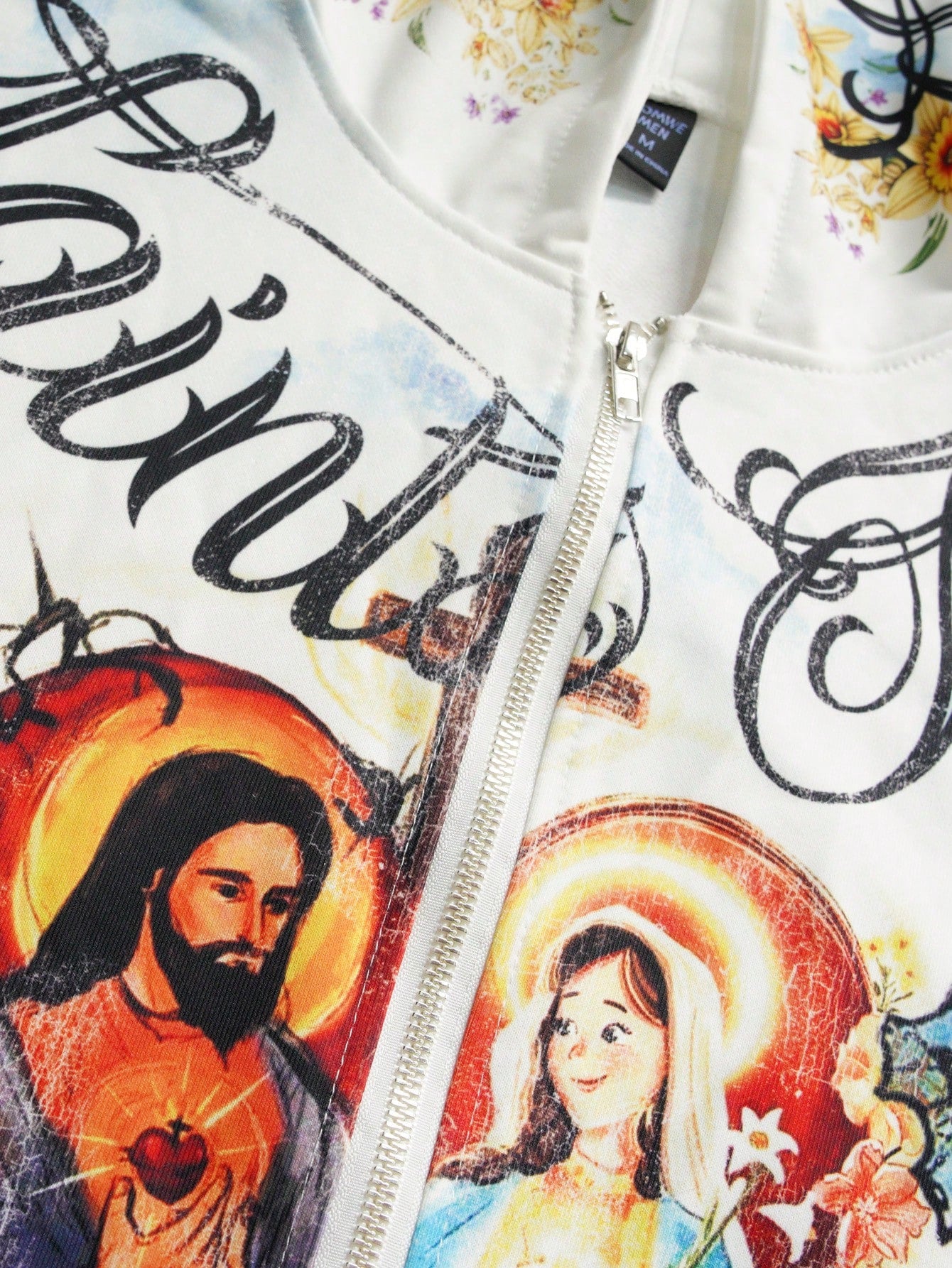 ROMWE Men Street Life Zip-Up Graphic Hoodie