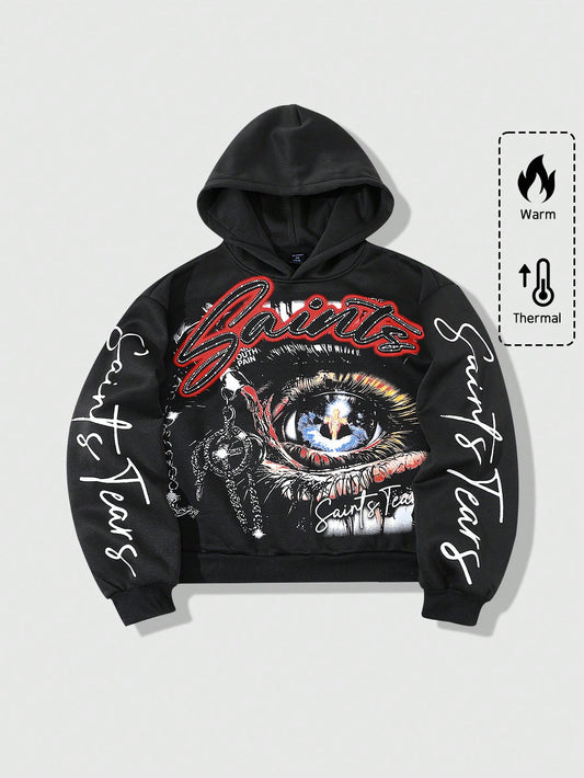 Men Y2K Eye Graphic Streetwear Hoodie