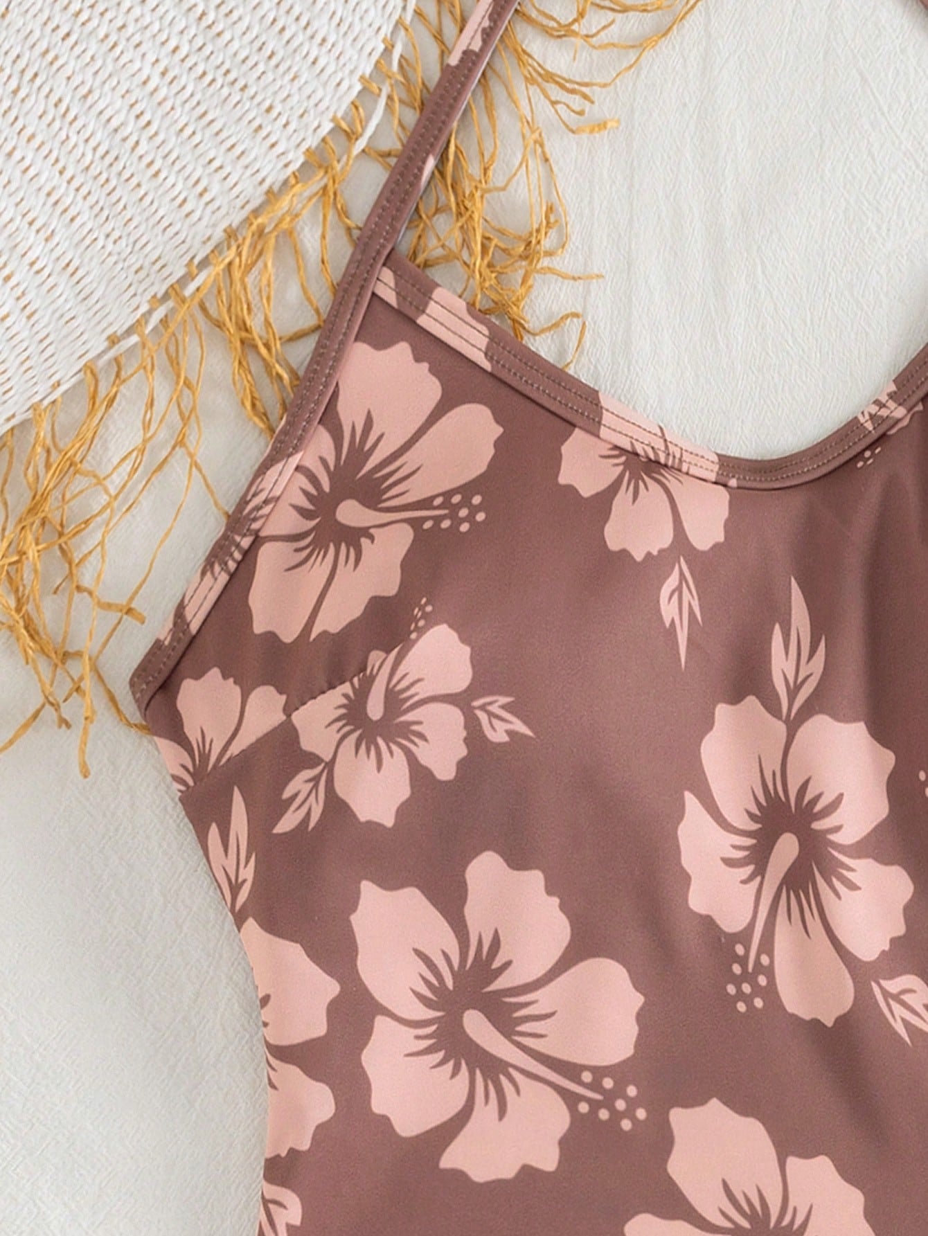 Floral Print Spaghetti Strap Tankini Swimsuit Set