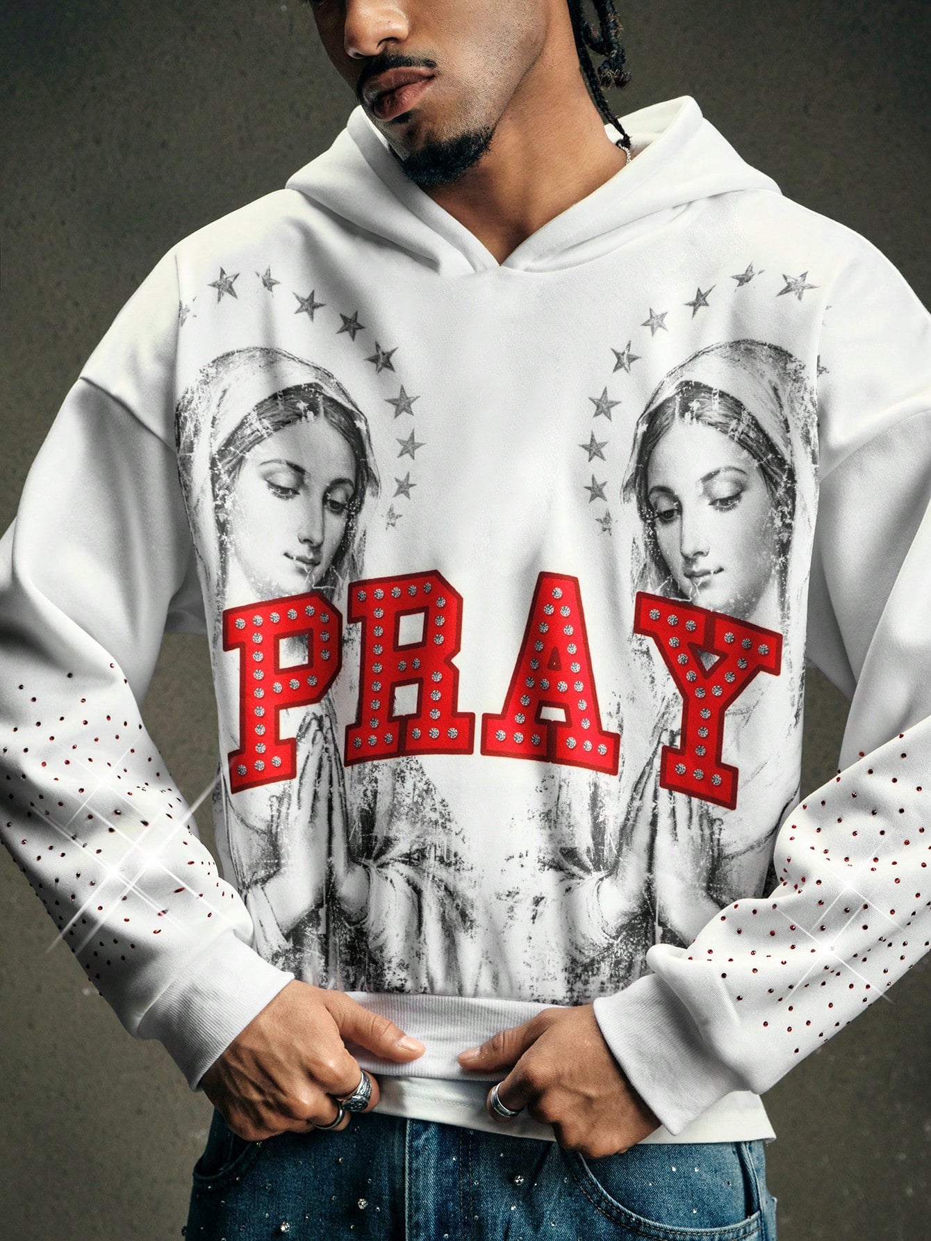 Men's Rhinestone Graphic Sweatshirt