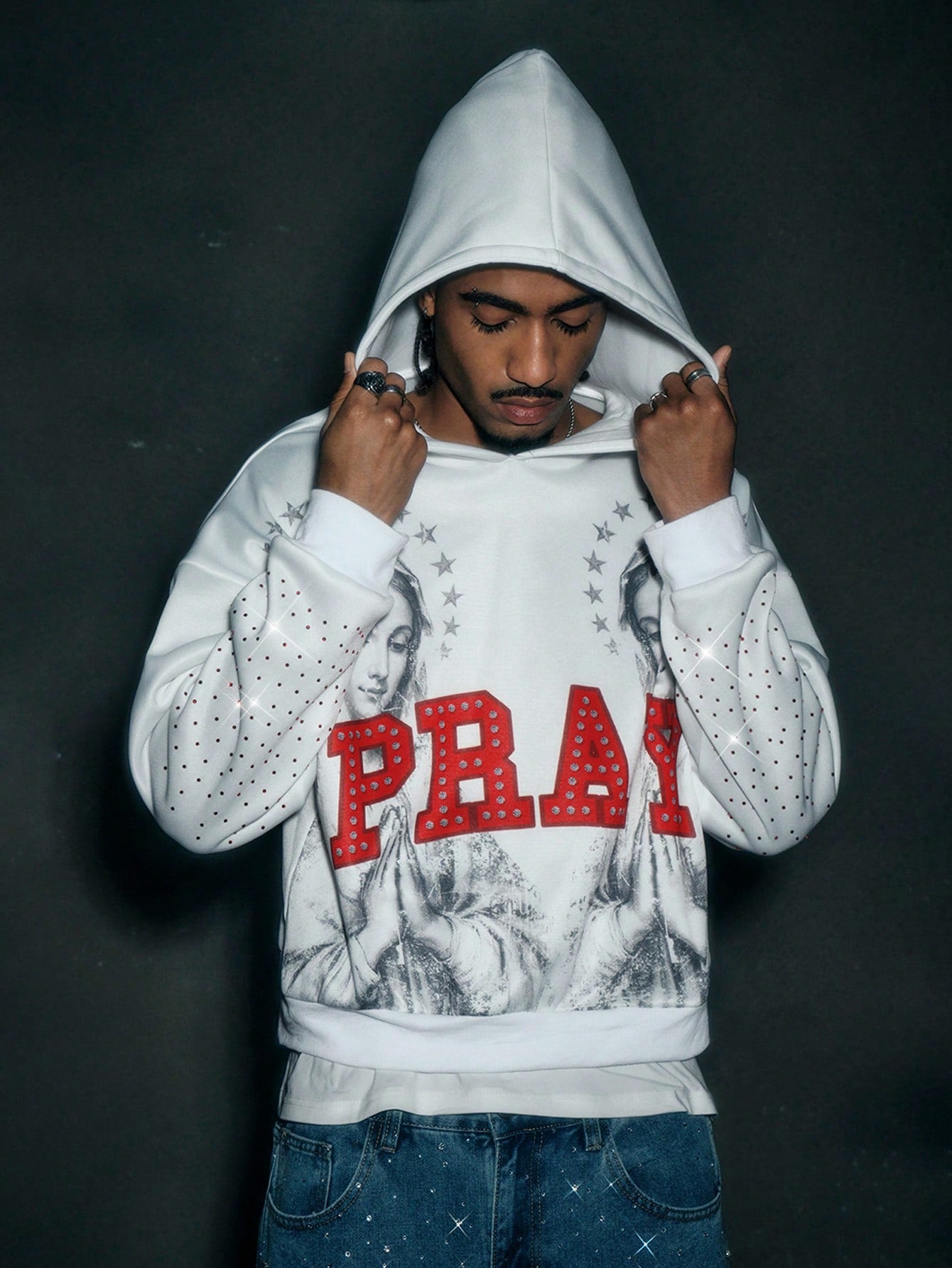 Men's Rhinestone Graphic Sweatshirt