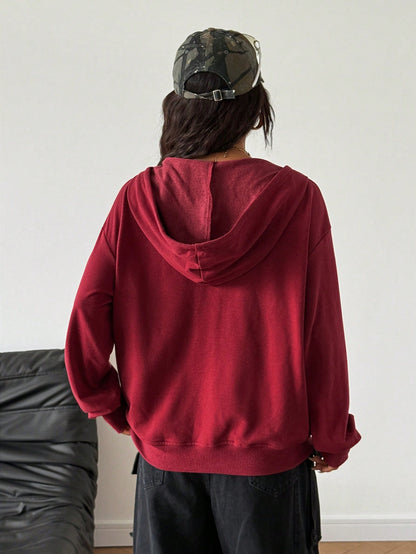 Y2K Gothic Loose Zip Up Hoodie