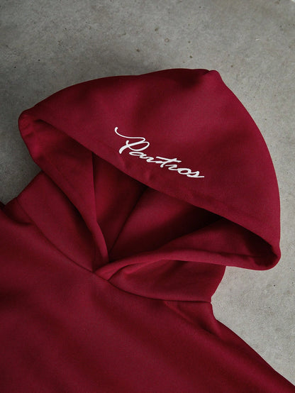 Men's Maroon Thermal Hoodie & Lightning Cargo Pants Set