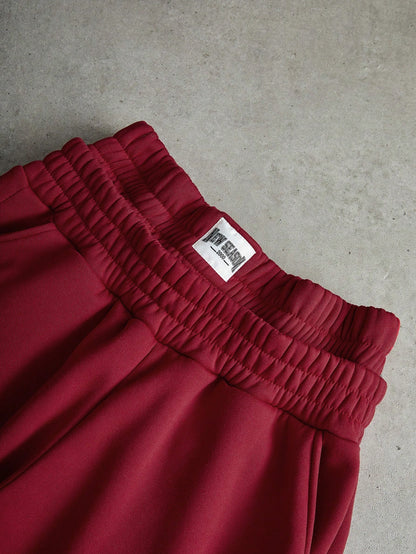 Men's Maroon Thermal Hoodie & Lightning Cargo Pants Set