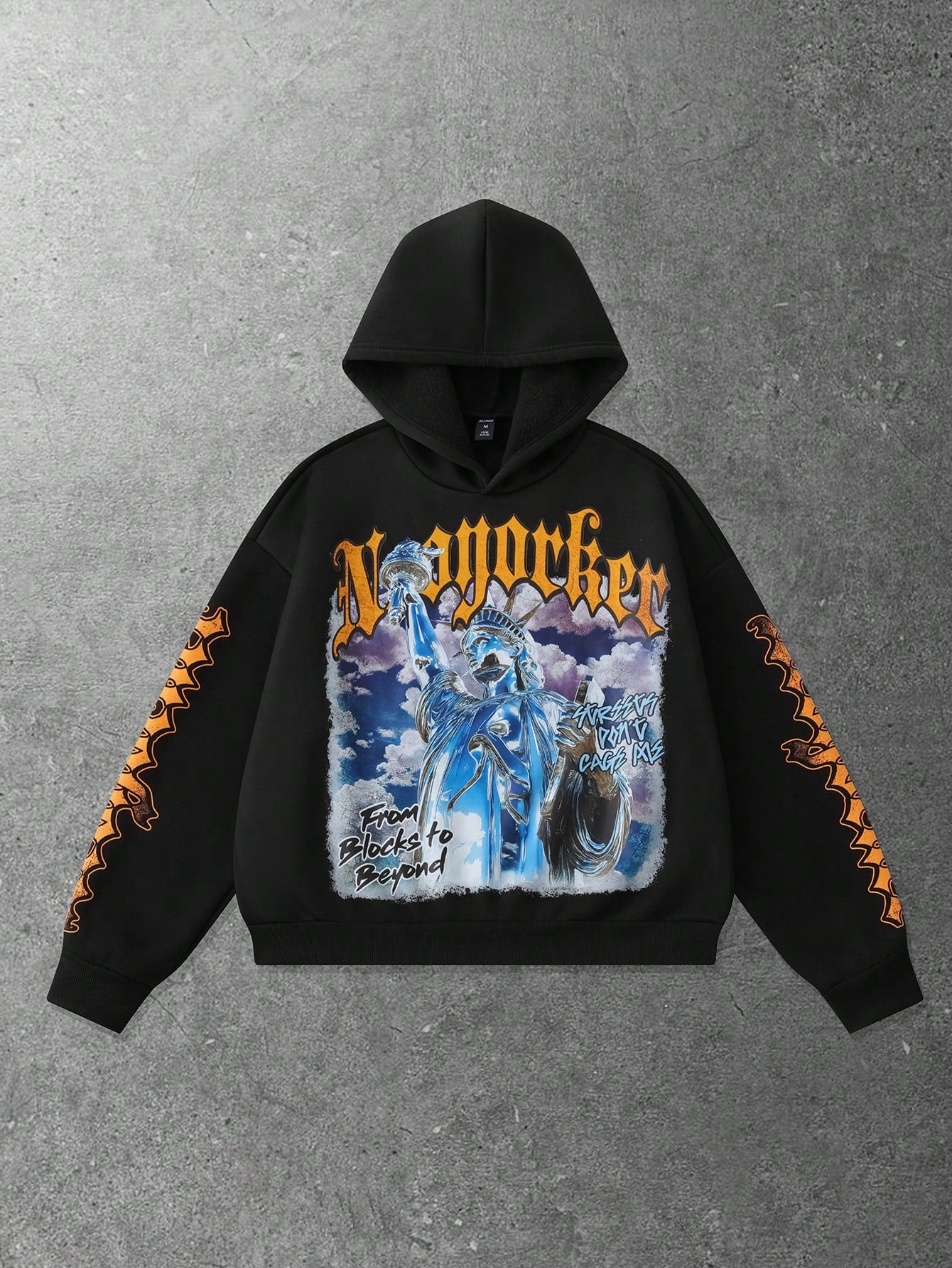 Men Statue of Liberty Graphic Loose Hoodie