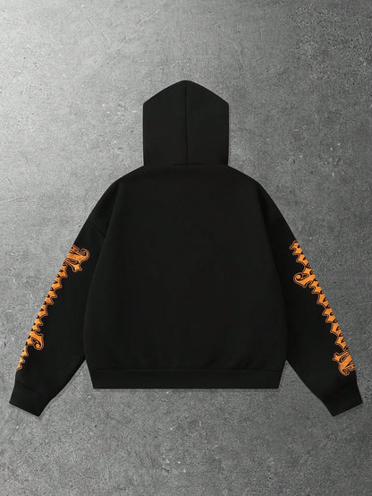 Men Statue of Liberty Graphic Loose Hoodie