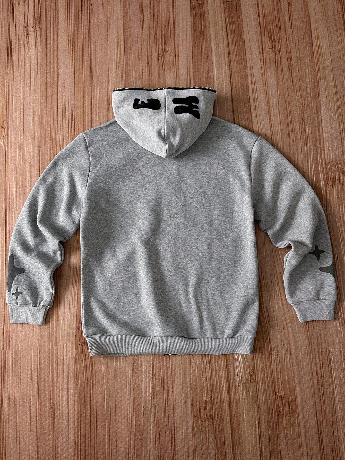 Men's Loose Fit Thermal Zip-Up Hooded Sweatshirt